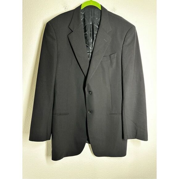 Armani Collezioni Men’s 2 Buttons Blazer Black Made in Italy Size 42 See Descrip - Picture 1 of 16